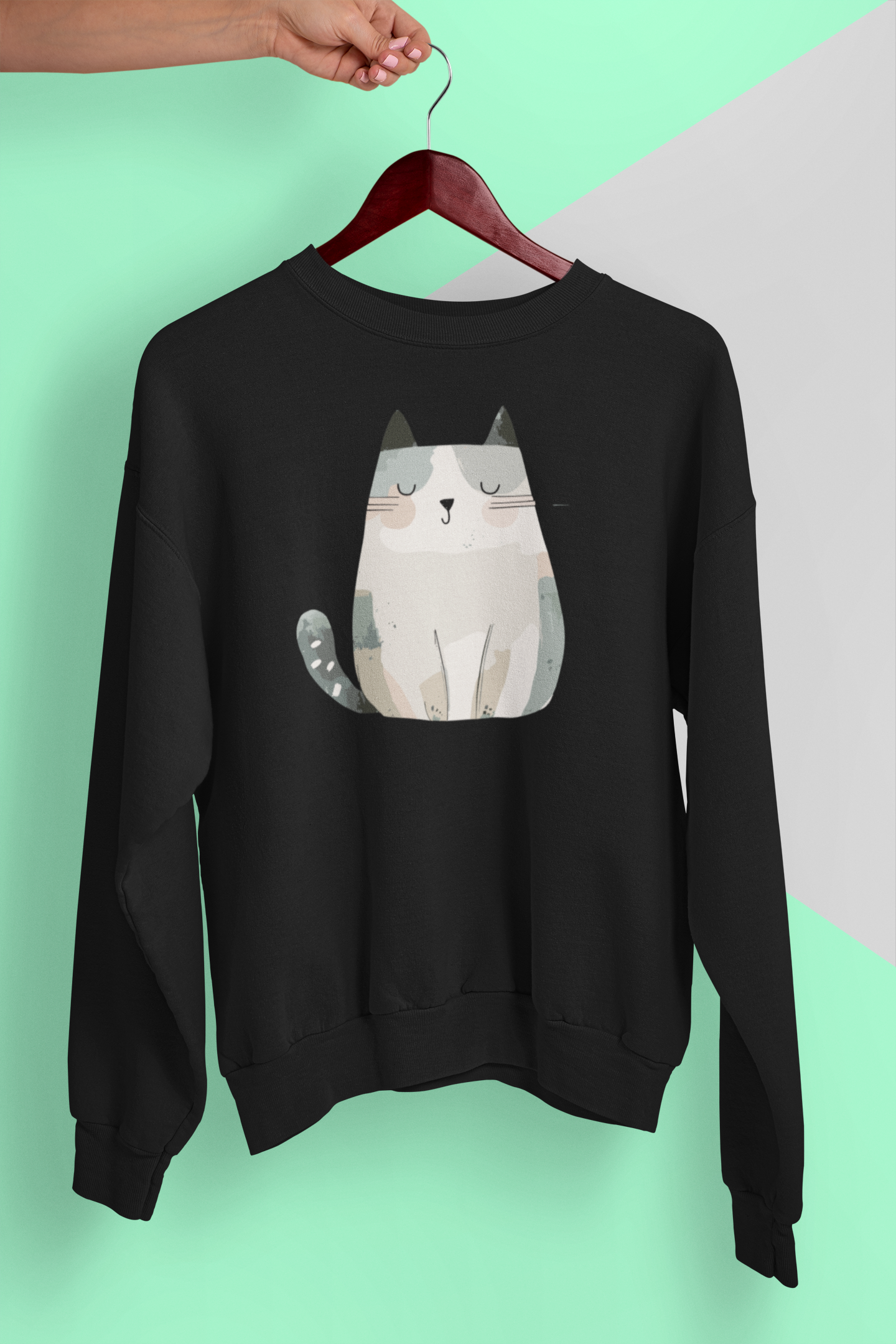 Serene Cat in Pastel