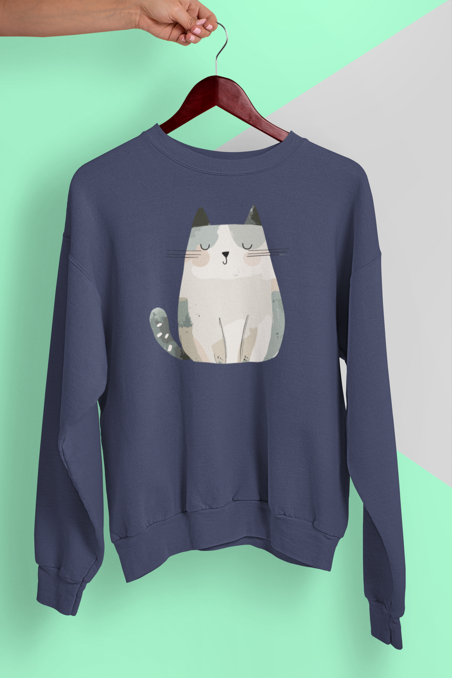 Serene Cat in Pastel