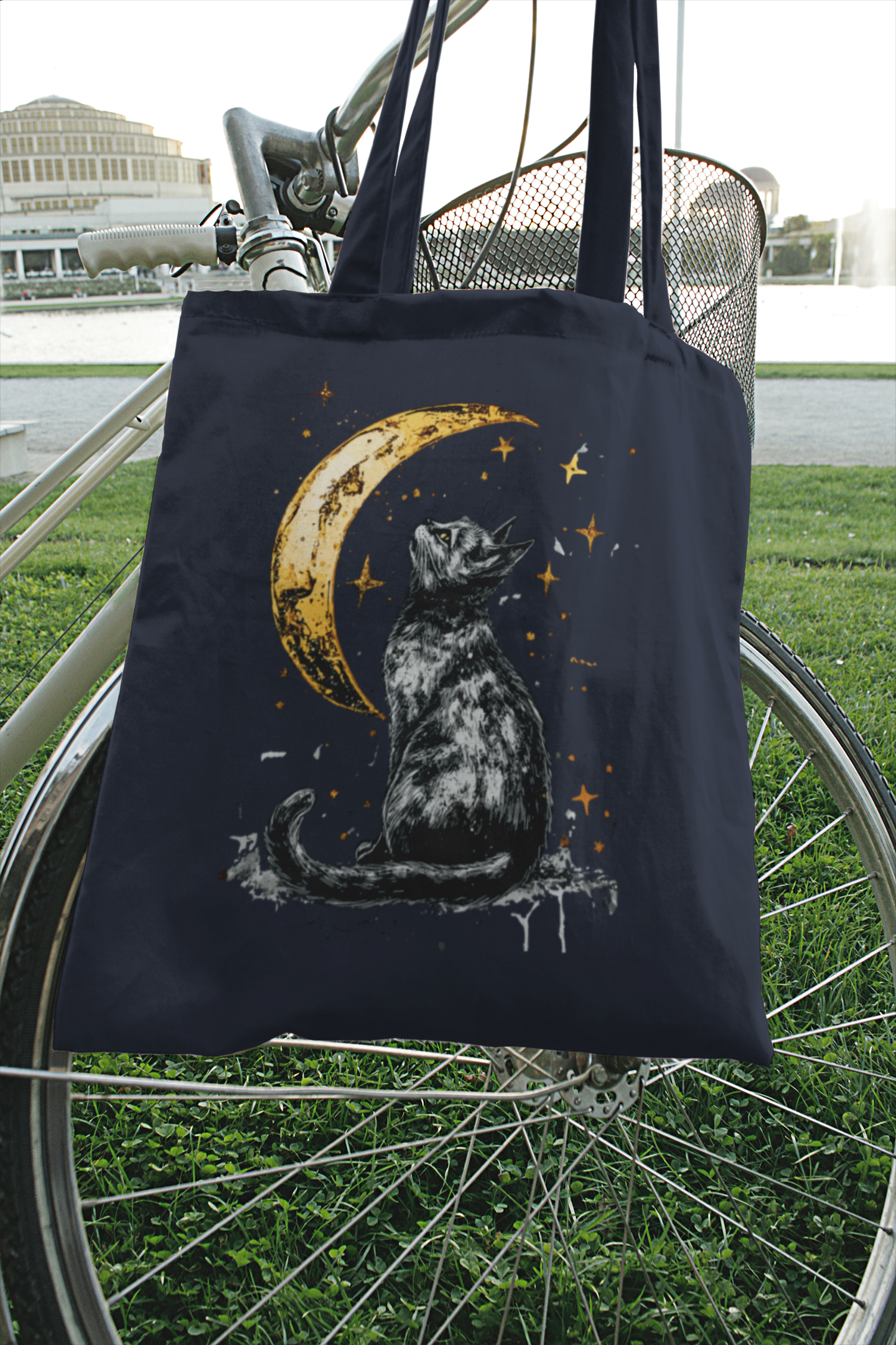 Cat Crescent Moon Bag