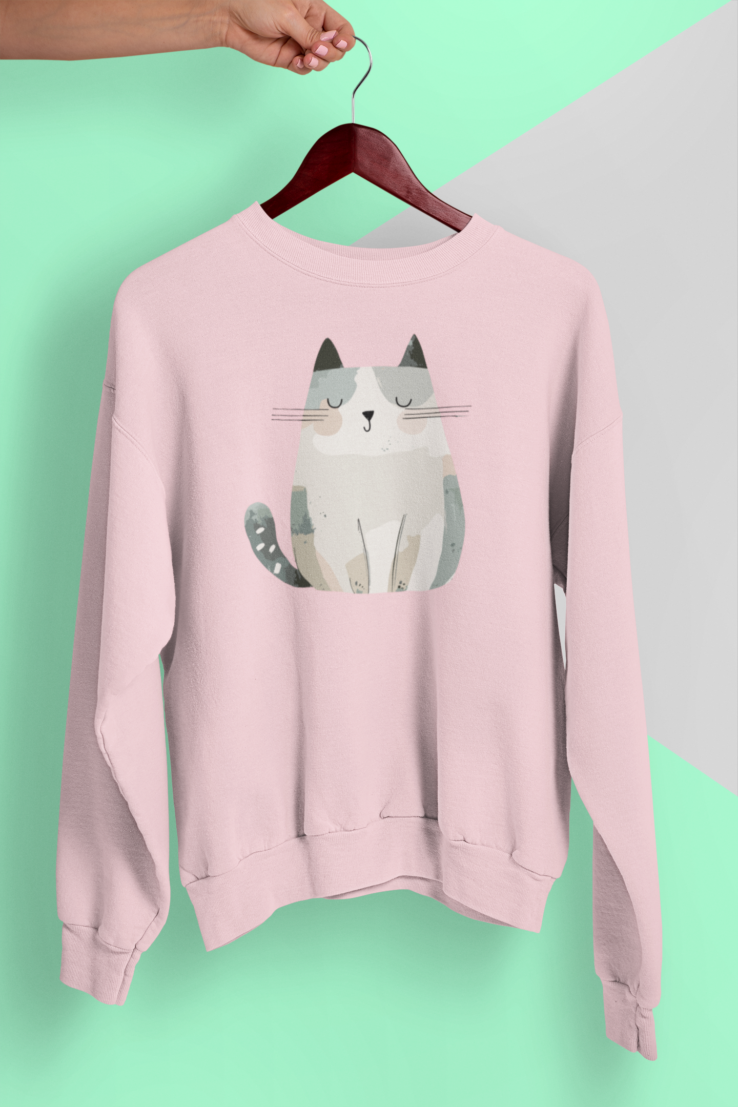 Serene Cat in Pastel
