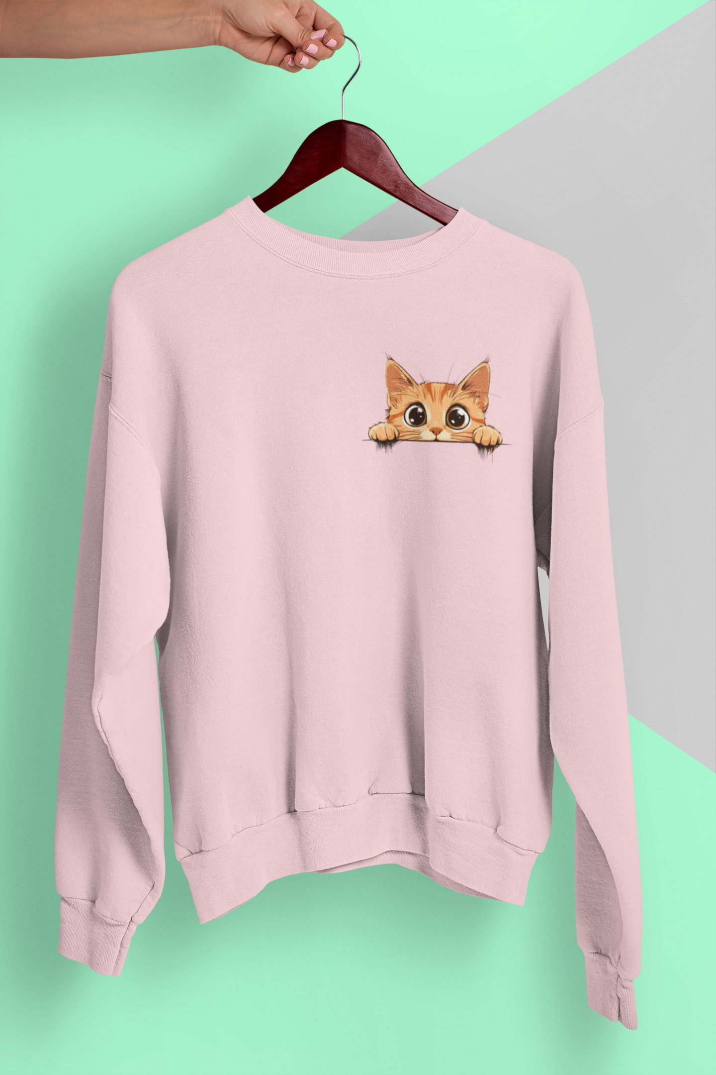 Cat Peeking Out of Heart