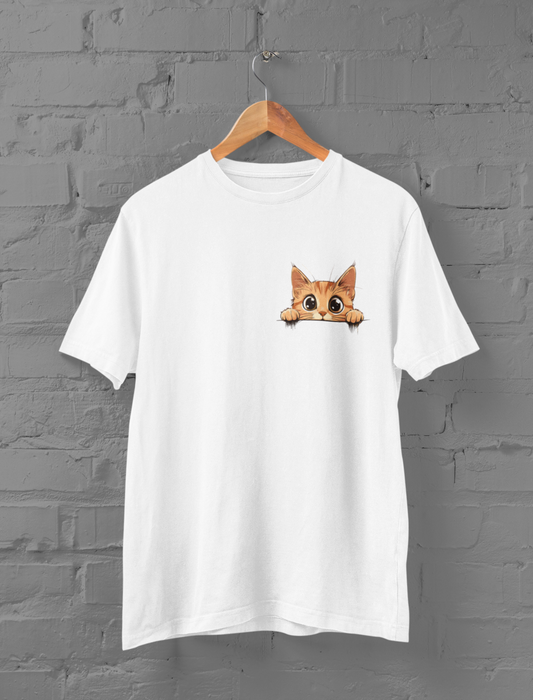 Cat Peeking T Shirt