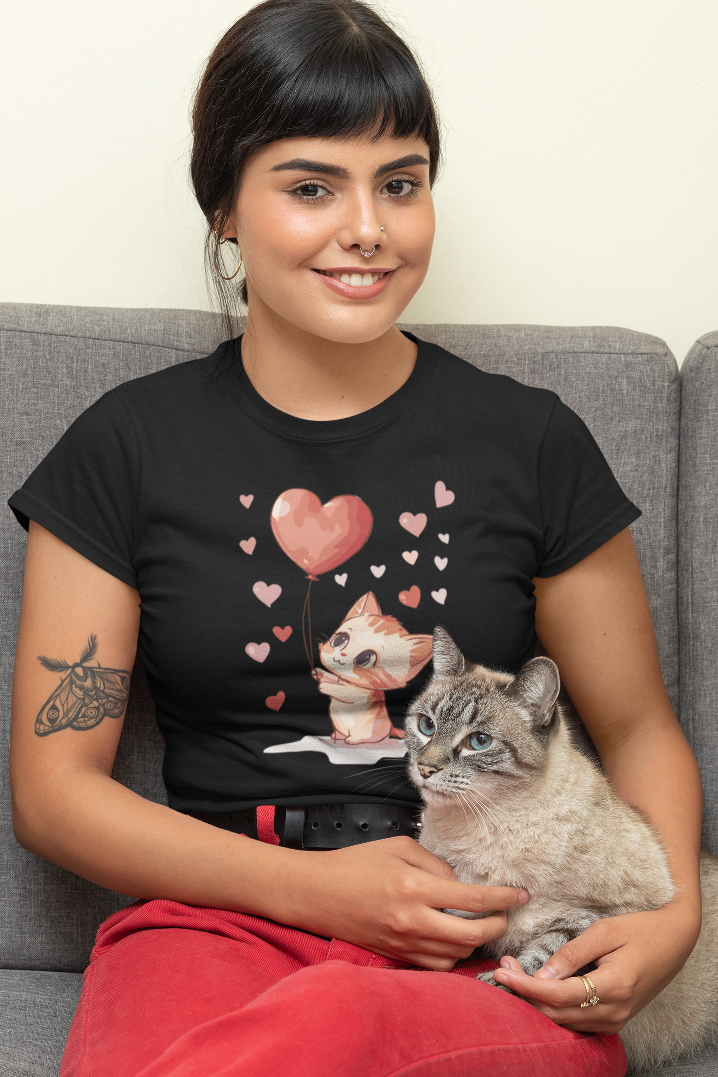 Cat Balloon T Shirt